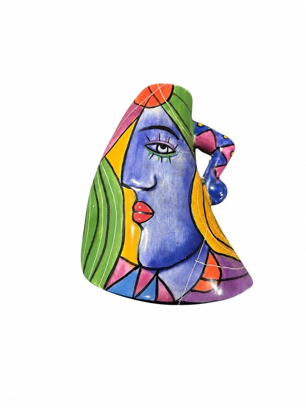 Muzeum Picasso Inspired Miniature Pocket Vase Magnet Colorful Abstract Art